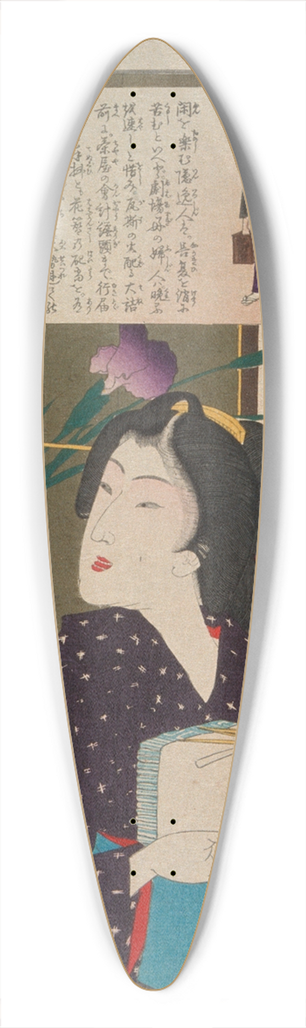 Tsukioka Yoshitoshi - Geisha Carrying Hand Towels at 6;00 p.m. 39.3 inch art pintail longboard deck