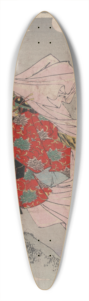 Tsukioka Yoshitoshi - Gojbashi no tsuki 39.3 inch art pintail longboard deck