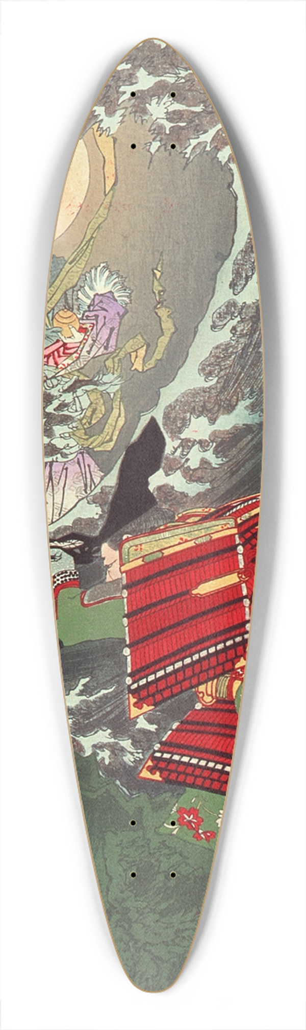 Tsukioka Yoshitoshi - Hj Tokimasa of Ttmi Praying to Benzaiten 39.3 inch art pintail longboard deck