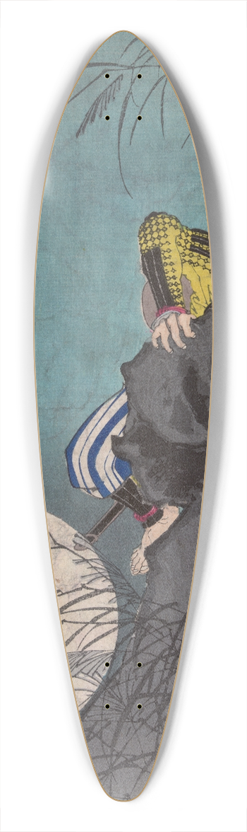 Tsukioka Yoshitoshi - Inabayama no tsuki 39.3 inch art pintail longboard deck