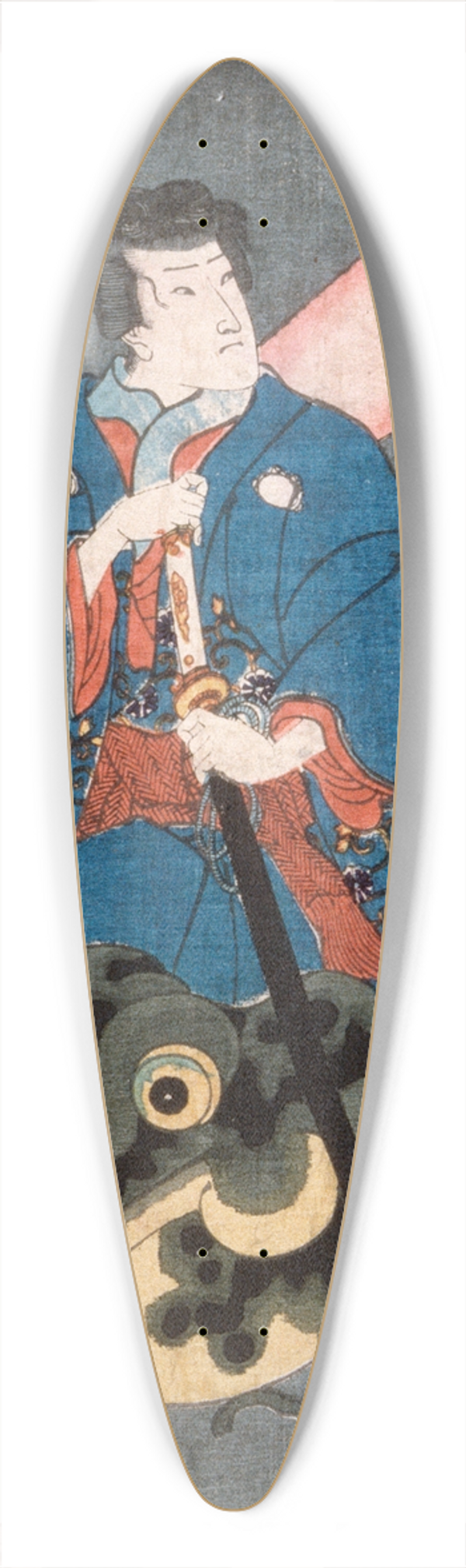 Tsukioka Yoshitoshi - Jiraiya Riding a Frog 39.3 inch art pintail longboard deck