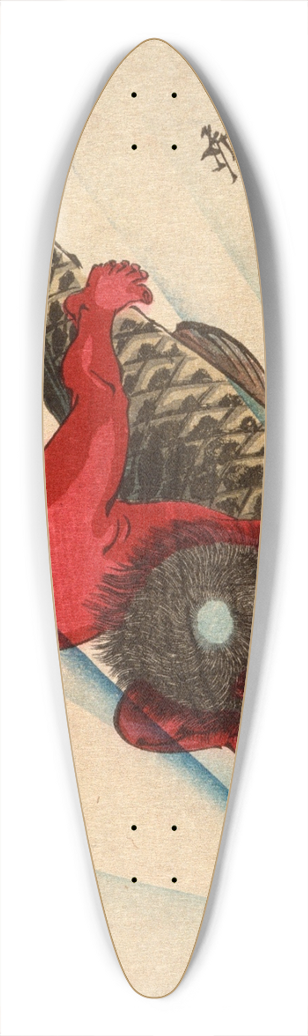 Tsukioka Yoshitoshi - Kintar Captures the Carp 39.3 inch art pintail longboard deck
