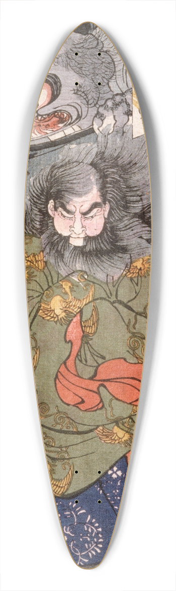 Tsukioka Yoshitoshi - Kurokumo ji Attacked by a Giant Spider 39.3 inch art pintail longboard deck