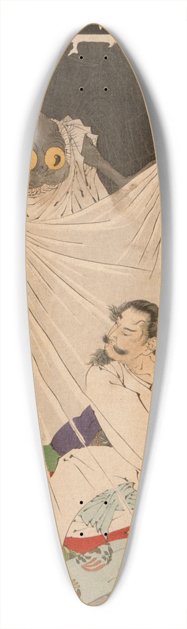 Tsukioka Yoshitoshi - Minamoto no Yorimitsu Cuts at the Earth Spider 39.3 inch art pintail longboard deck