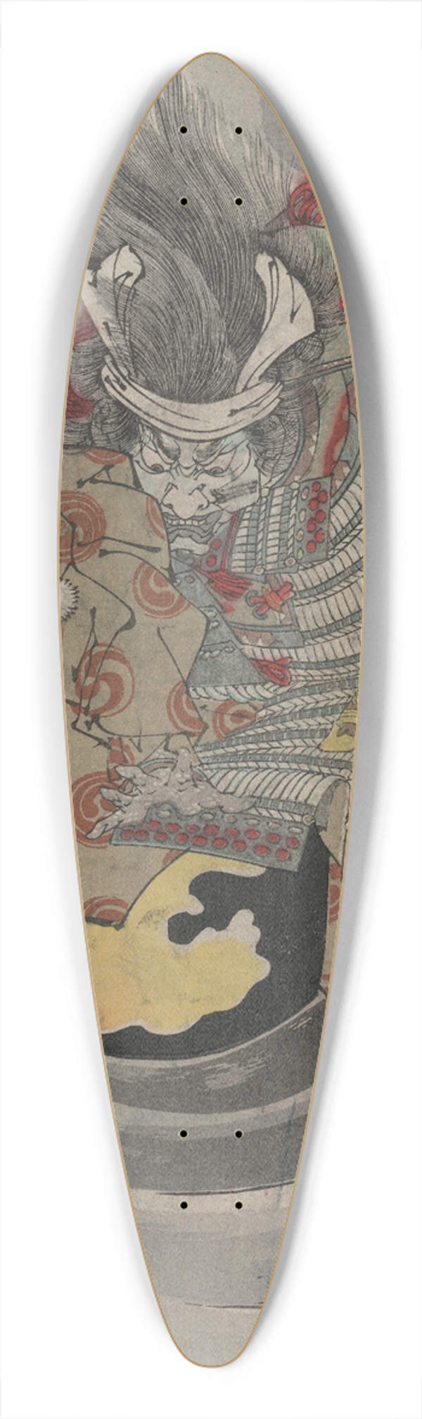 Tsukioka Yoshitoshi - Musha]taira no tomomori 39.3 inch art pintail longboard deck