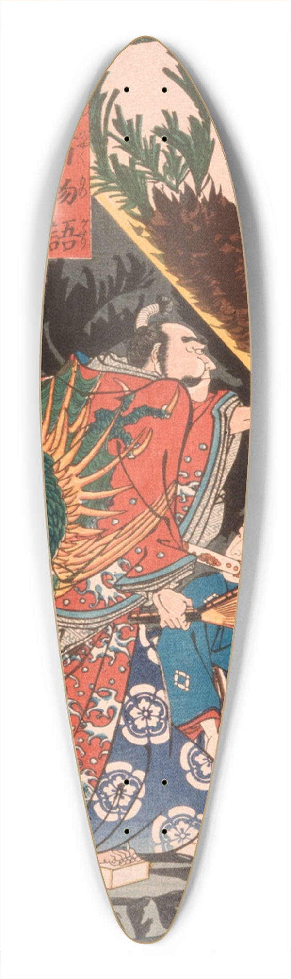 Tsukioka Yoshitoshi - Oda Harunaga and a Page with a Lantern 39.3 inch art pintail longboard deck