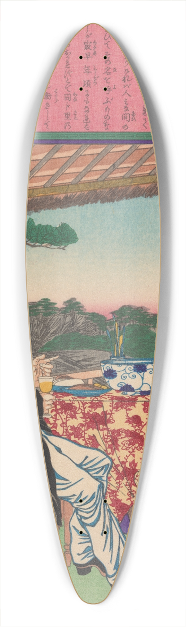 Tsukioka Yoshitoshi - Okiyo, Daughter of a Gardener in Mukjima and a Foreigner 39.3 inch art pintail longboard deck