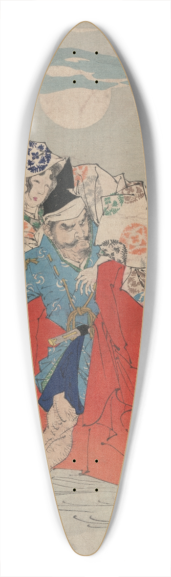Tsukioka Yoshitoshi - Omori Hikoshichi 39.3 inch art pintail longboard deck
