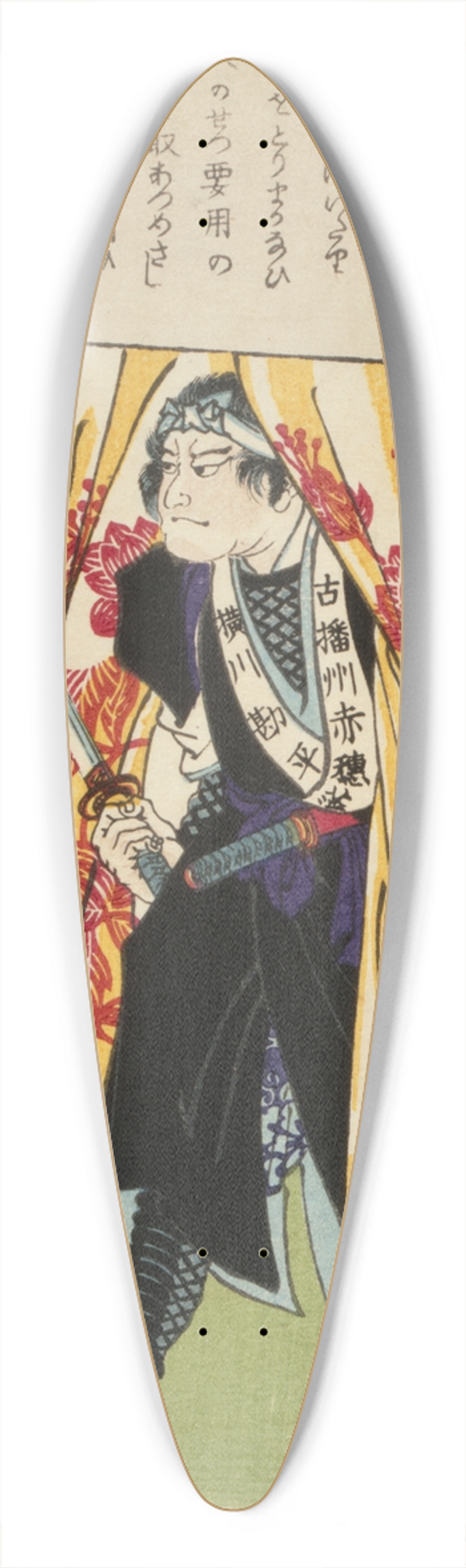 Tsukioka Yoshitoshi - Ronin, or masterless Samurai, in doorway 39.3 inch art pintail longboard deck