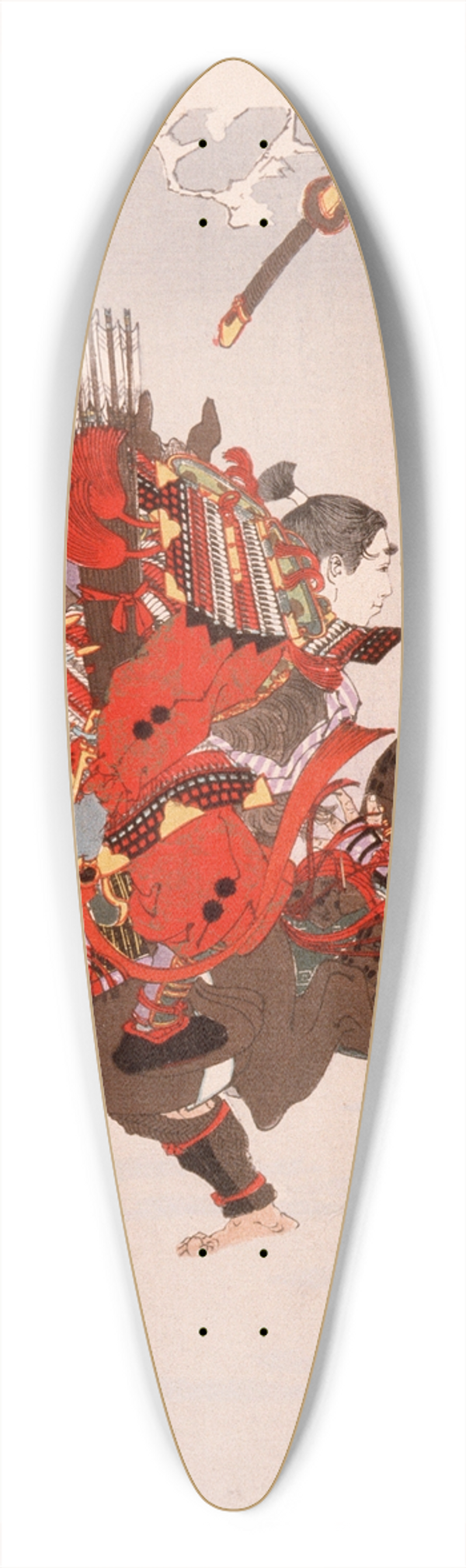 Tsukioka Yoshitoshi - Sahyenosuke Minamoto no Yoritomo Attacking an Enemy on Horseback 39.3 inch art pintail longboard deck