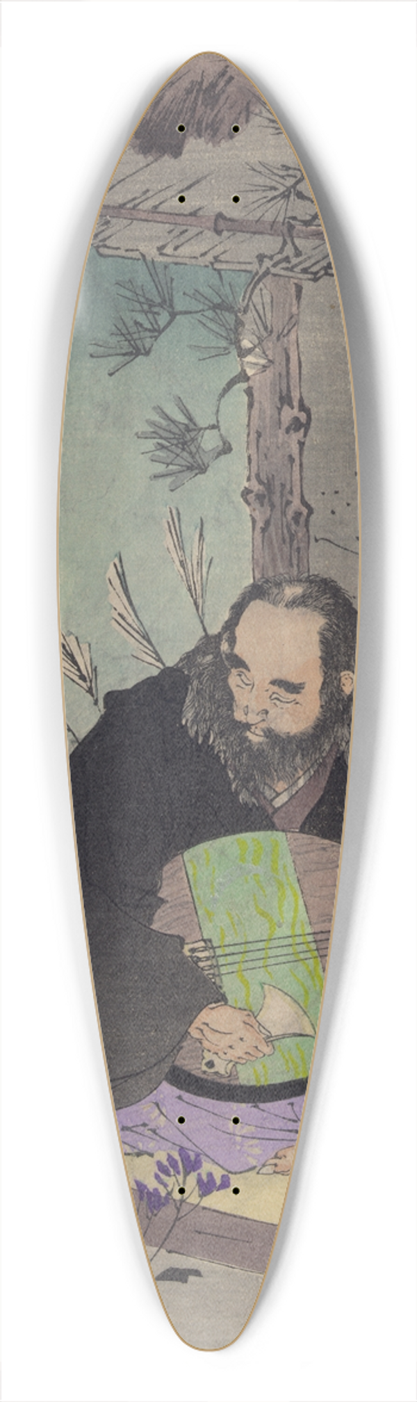 Tsukioka Yoshitoshi - Semimaru 39.3 inch art pintail longboard deck