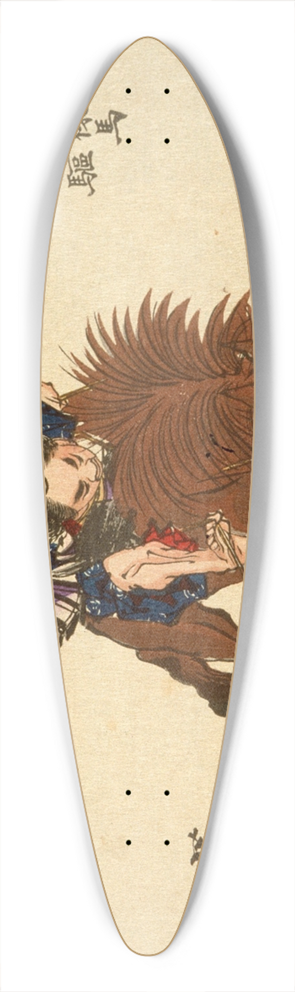 Tsukioka Yoshitoshi - Soga no Gor Riding on Horseback to iso 39.3 inch art pintail longboard deck