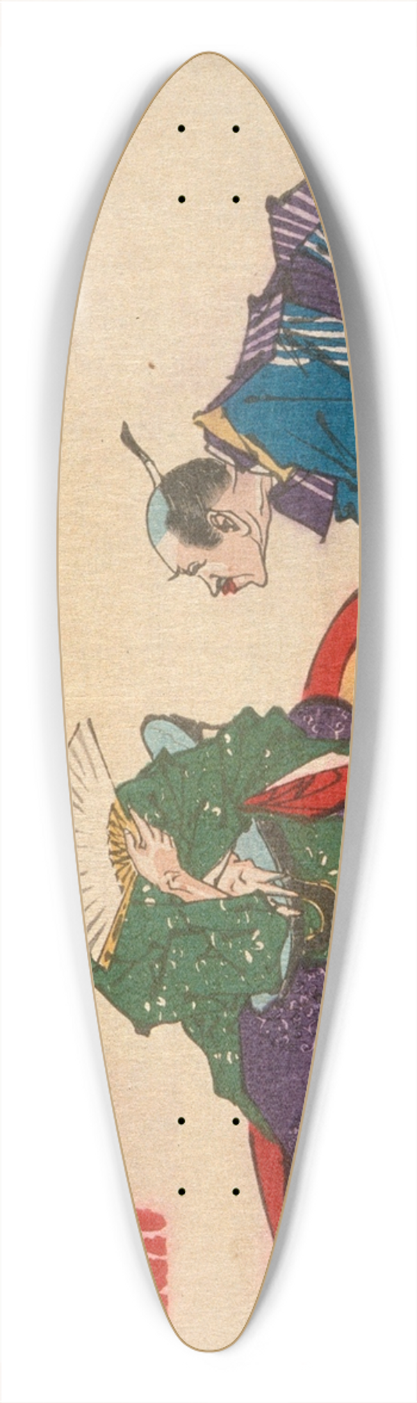 Tsukioka Yoshitoshi - Sorori Shinzaemon and Hideyoshi 39.3 inch art pintail longboard deck