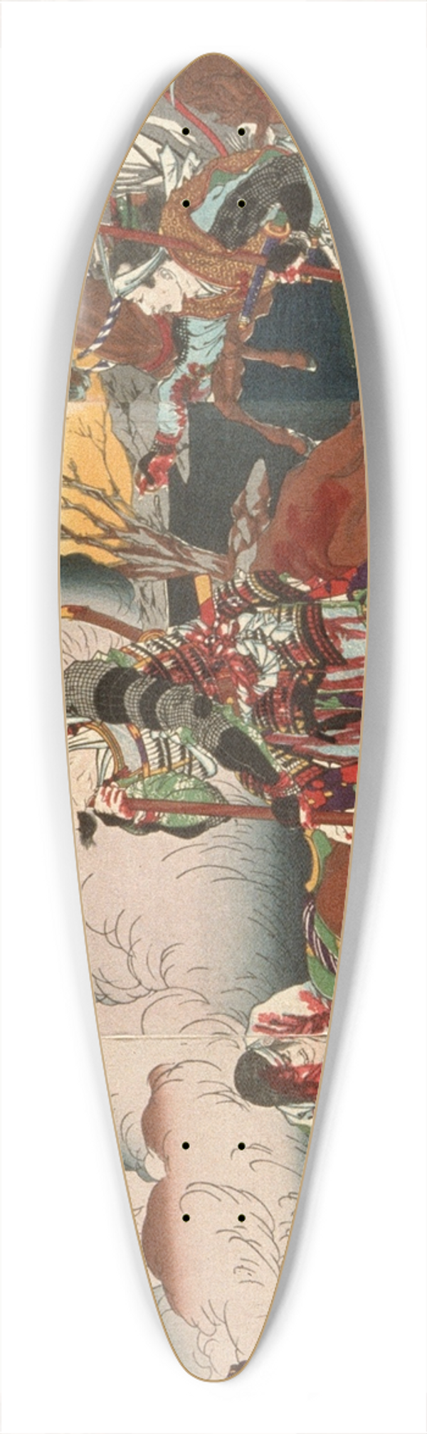 Tsukioka Yoshitoshi - The Death of Officer Murata 39.3 inch art pintail longboard deck