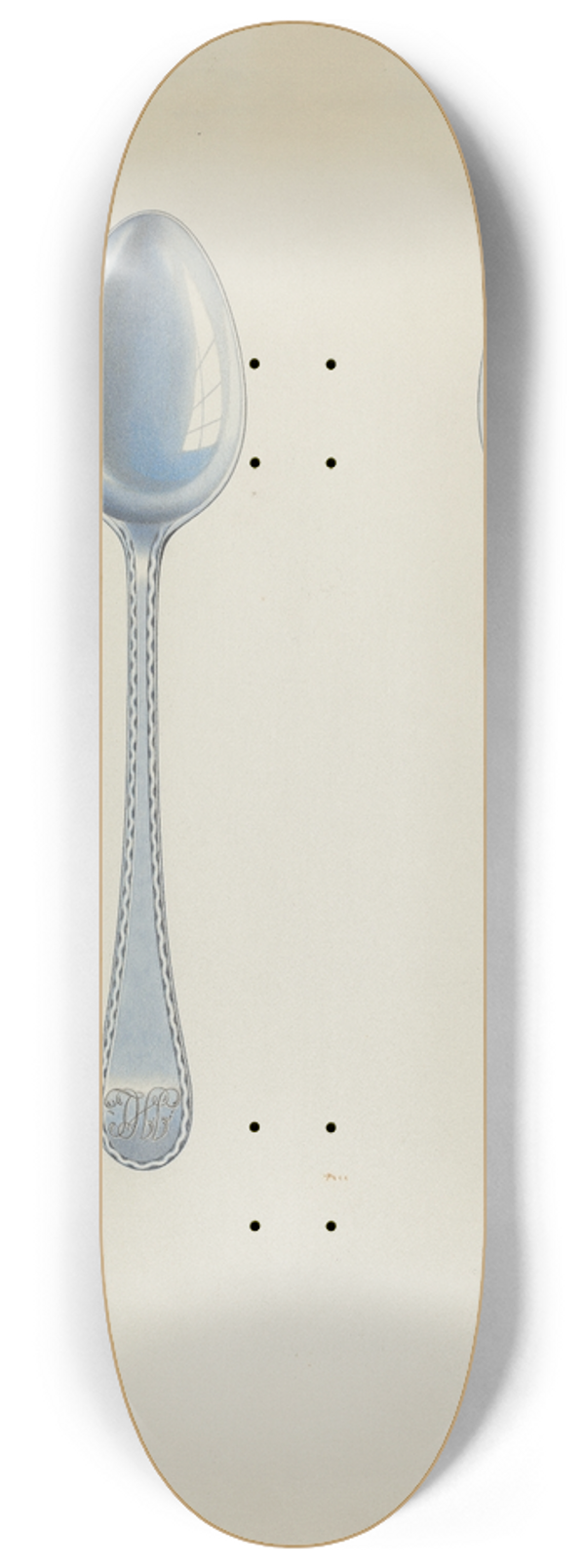 David P Willoughby - Silver Tablespoon 8.25 inch art skate deck