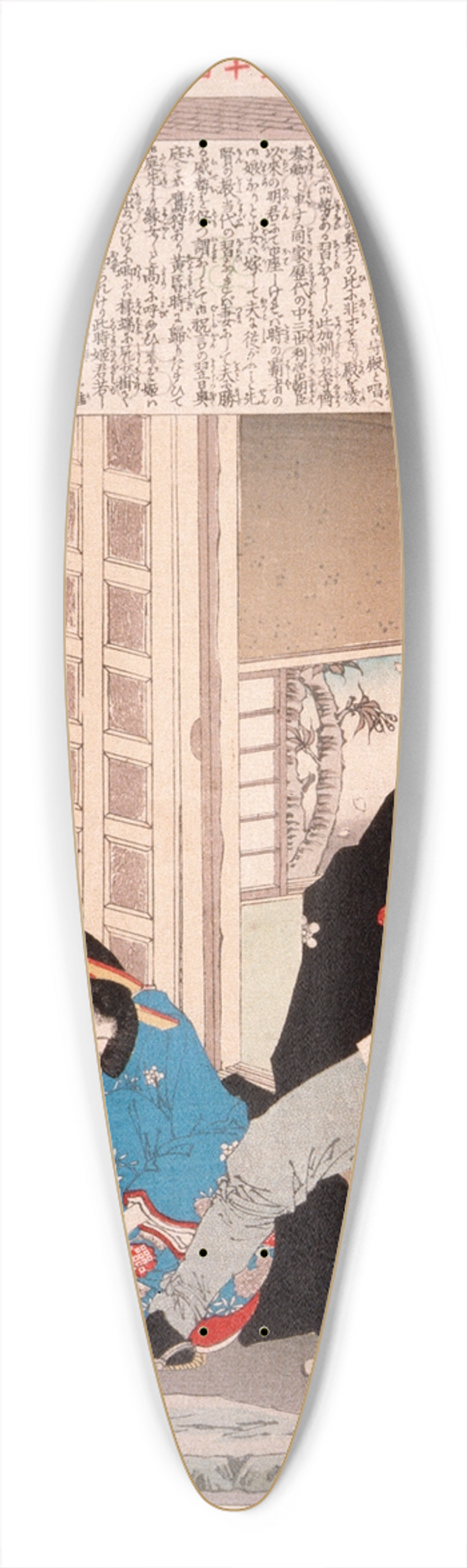 Tsukioka Yoshitoshi - The Tokugawa Princess Yhime 39.3 inch art pintail longboard deck