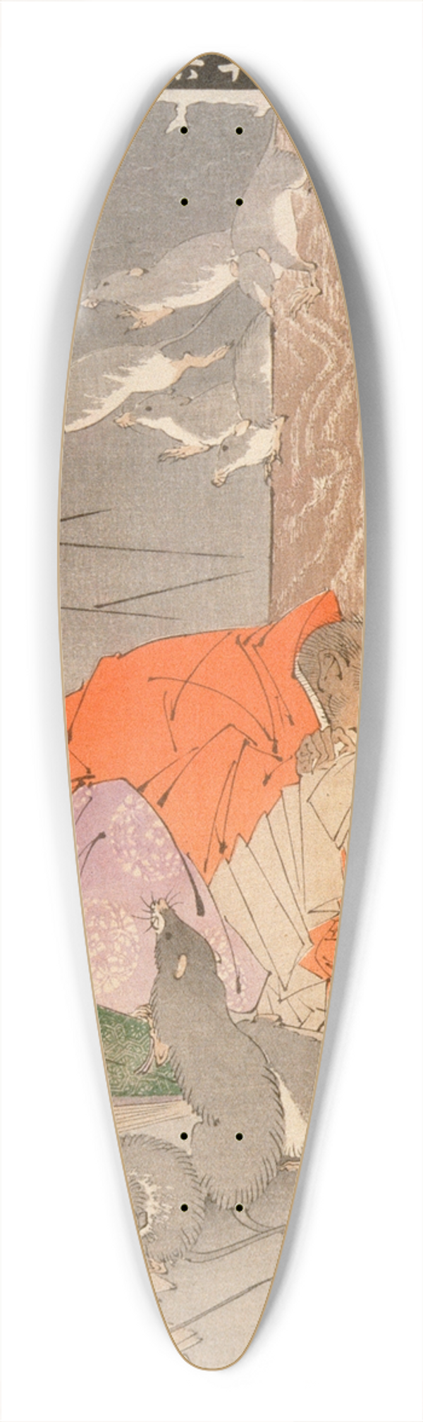Tsukioka Yoshitoshi - The Wicked Thoughts of the Priest Raig of Miidera Transform Him into a Rat 39.3 inch art pintail longboard deck
