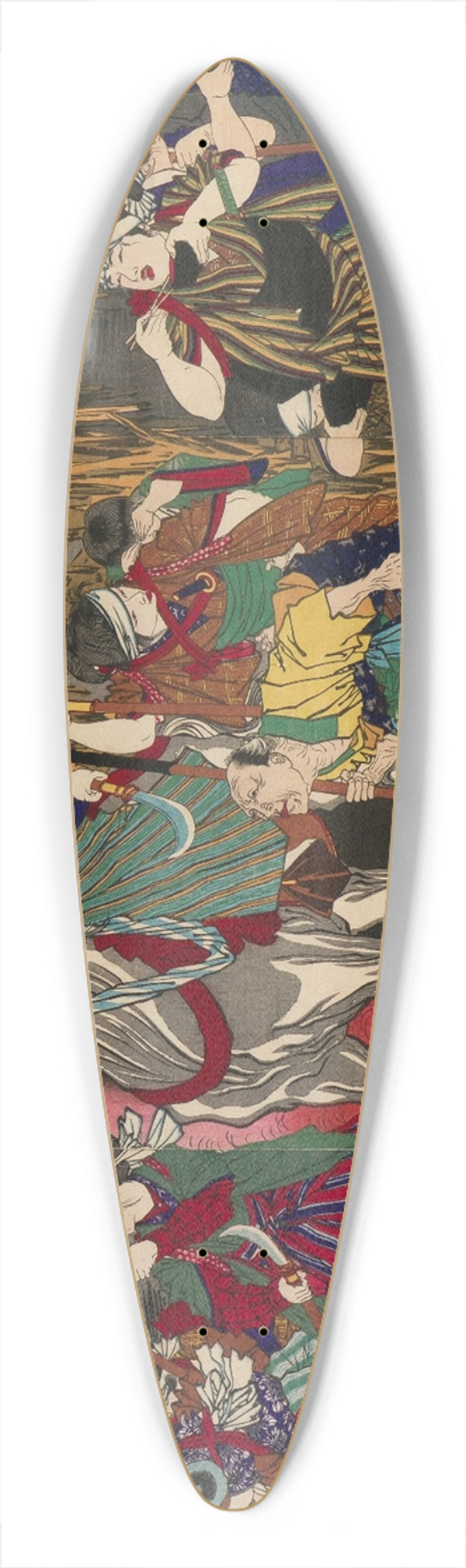 Tsukioka Yoshitoshi - Violent Conduct of Women and Children in Kagoshima 39.3 inch art pintail longboard deck
