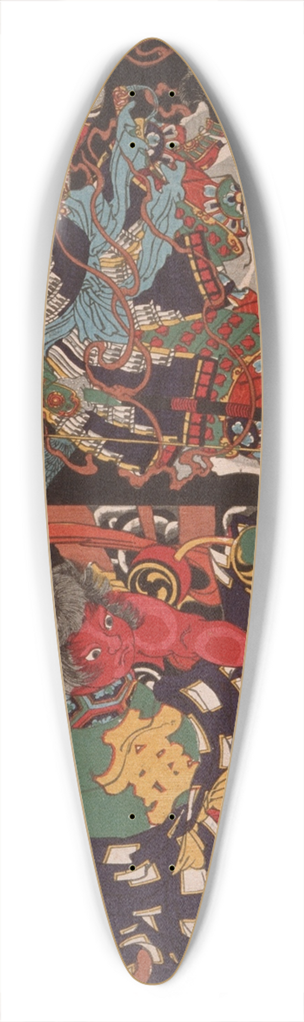 Tsukioka Yoshitoshi - Warrior on Skull; Kintoki Overpowering a Demon 39.3 inch art pintail longboard deck