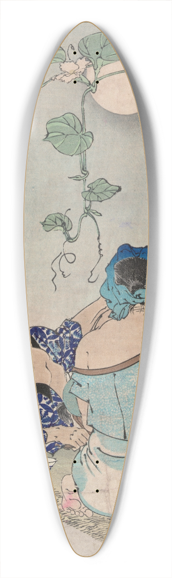 Tsukioka Yoshitoshi - Ygao dana nry zu 39.3 inch art pintail longboard deck