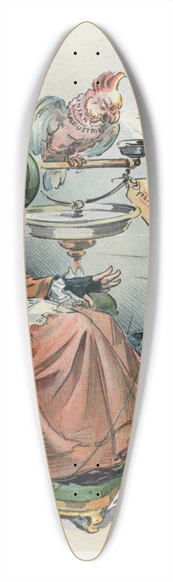 Udo Keppler - He is learning better 39.3 inch art pintail longboard deck