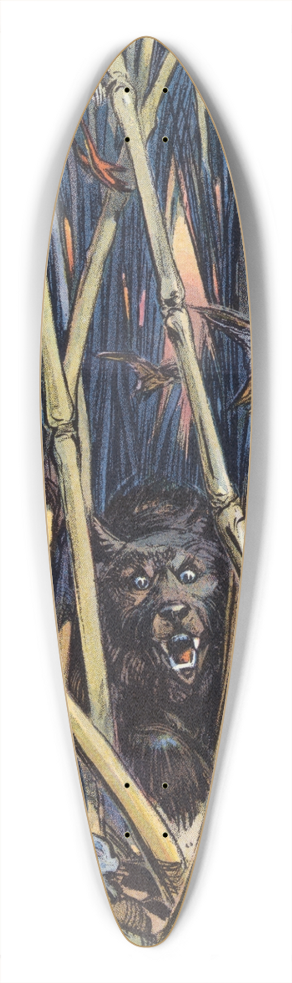 Udo Keppler - Teddys in the canebrake 39.3 inch art pintail longboard deck