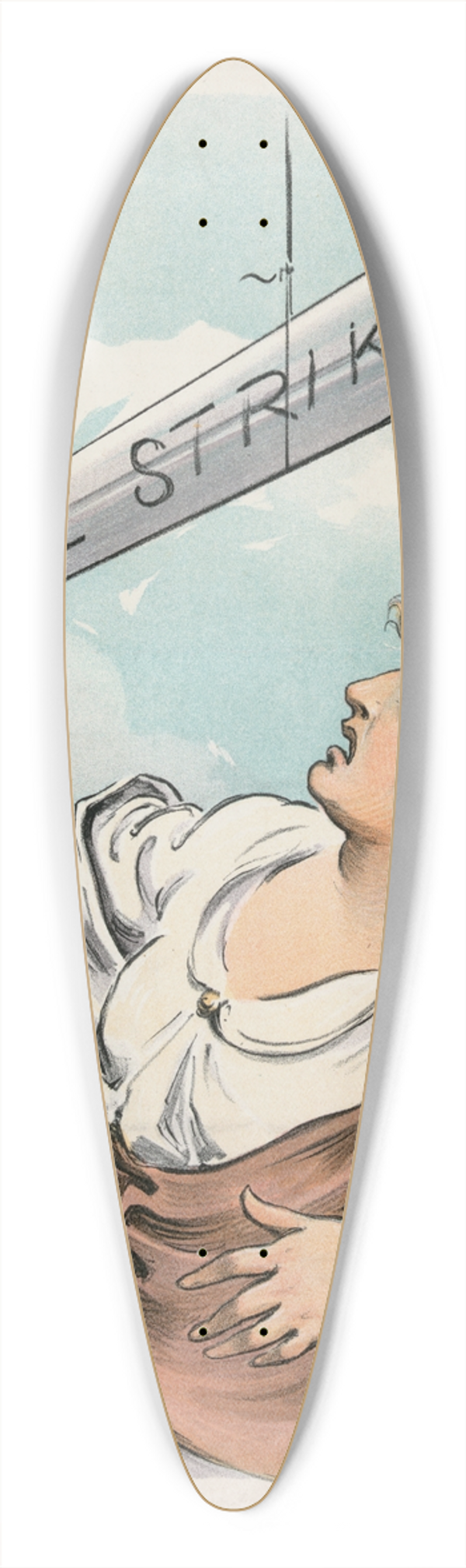 Udo Keppler - The modern sword of Damocles 39.3 inch art pintail longboard deck