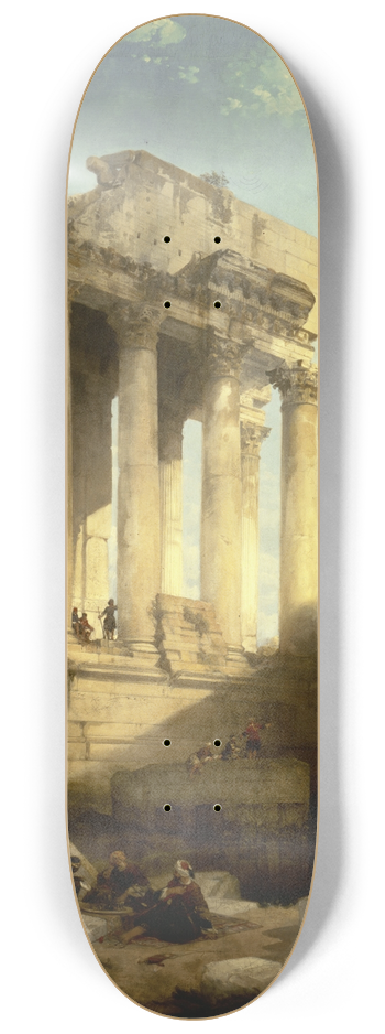 David Roberts - Baalbec,Ruins of the Temple of Bacchus 8.25 inch art skate deck