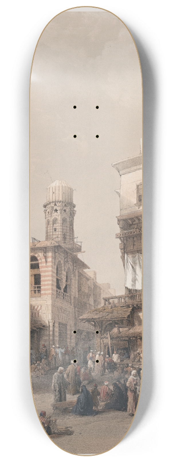David Roberts - Bazaar of the coppersmiths, Cairo. 8.25 inch art skate deck
