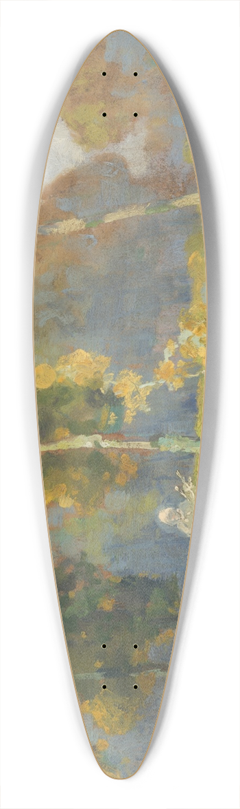 udovt ordk - Summer landscape with birches 39.3 inch art pintail longboard deck