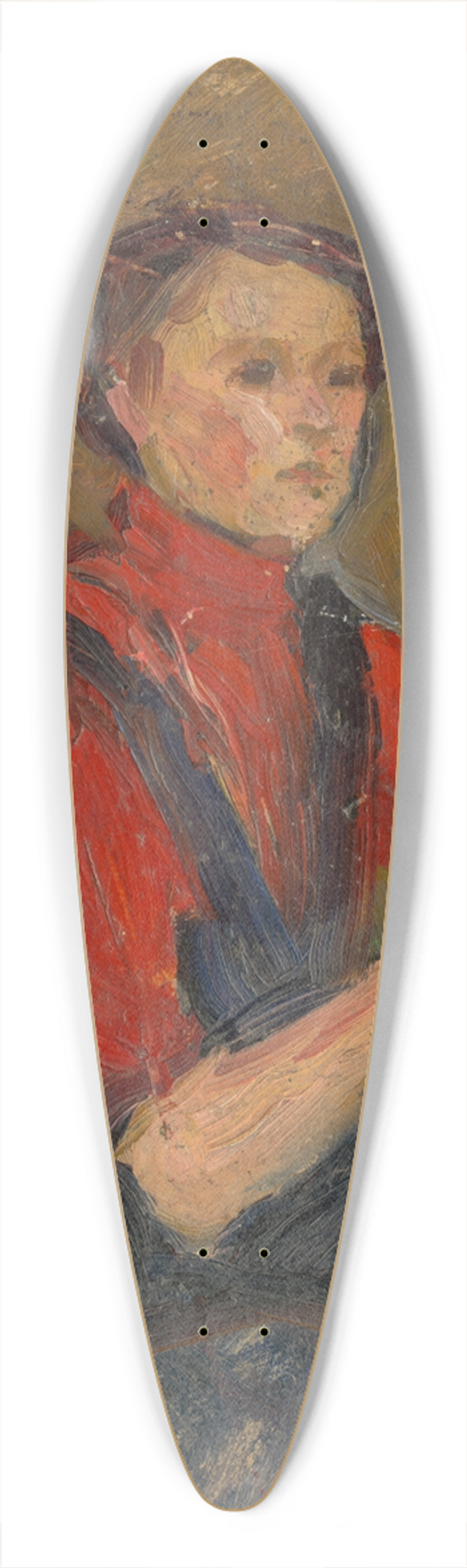 udovt Pitthordt - Portrait of a Young Woman in a Red Sweater 39.3 inch art pintail longboard deck