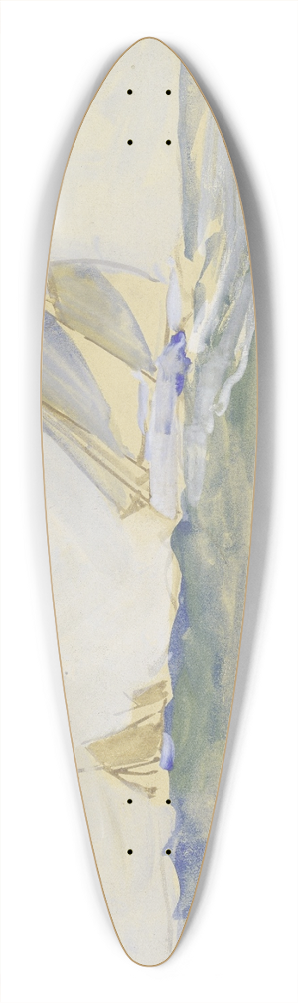 Ulrich Hbner - Choppy sea 39.3 inch art pintail longboard deck