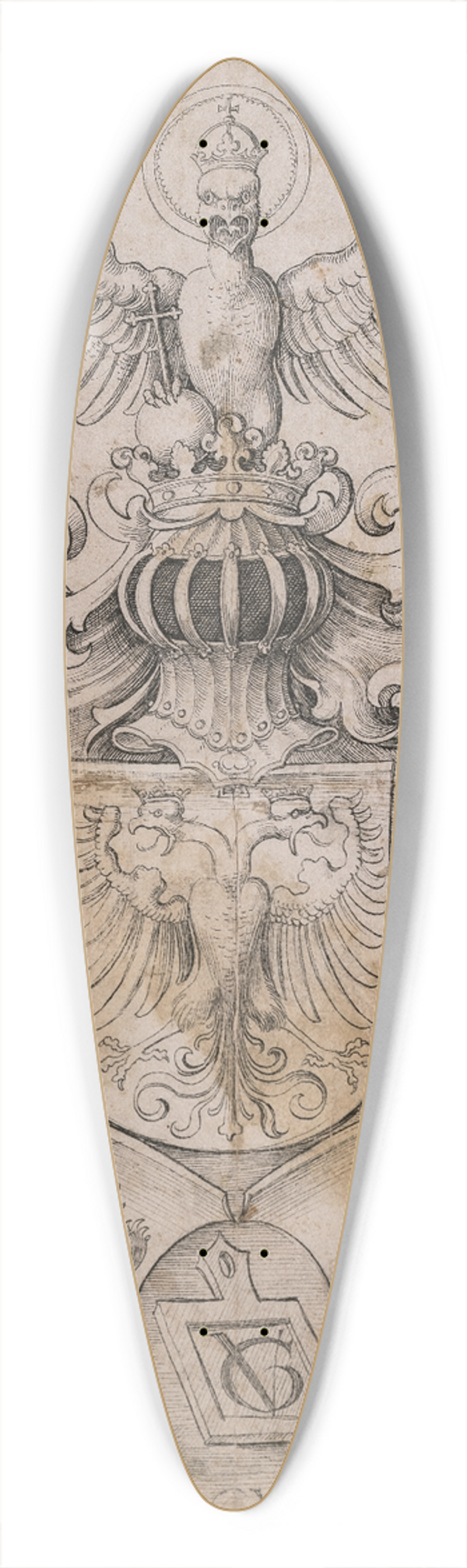 Urs Graf - Model for Stained Glass 39.3 inch art pintail longboard deck