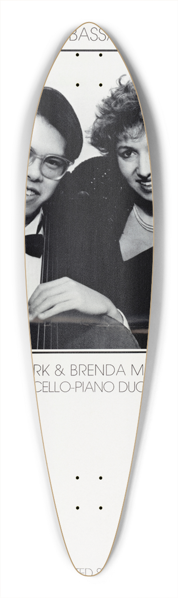 U.S. Information Agency - Artistic Ambassador (USA): Andrew Mark & Brenda Moore Miller, Cello-Piano Duo 39.3 inch art pintail longboard deck