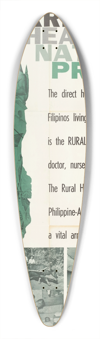 U.S. Information Agency - Barrio Helat and National Progress 39.3 inch art pintail longboard deck