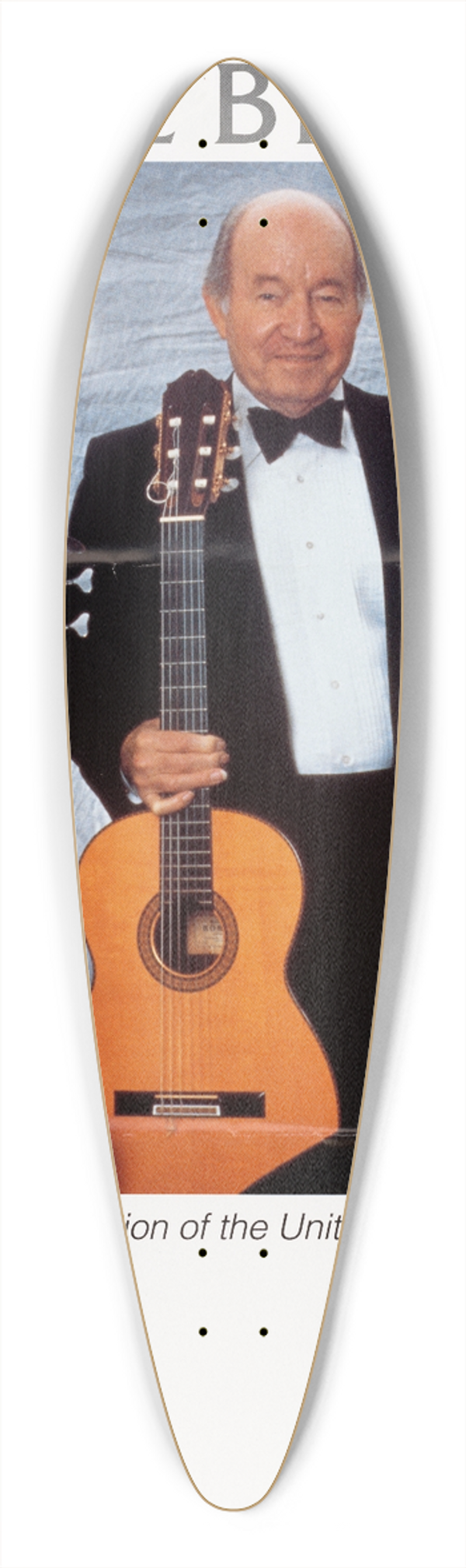 U.S. Information Agency - Charlie Byrd Trio 39.3 inch art pintail longboard deck