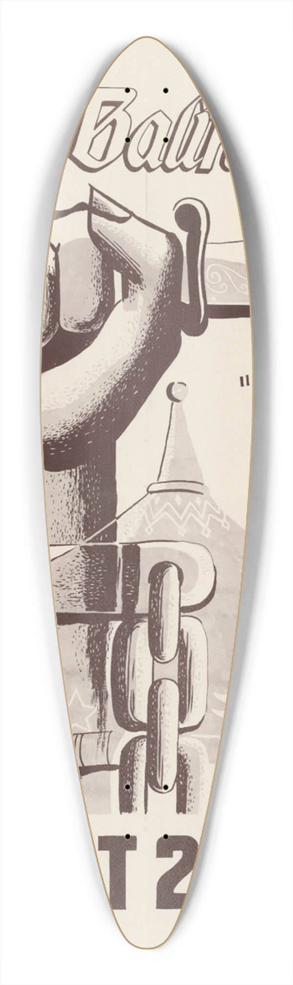 U.S. Information Agency - Cry of Balintawak 39.3 inch art pintail longboard deck