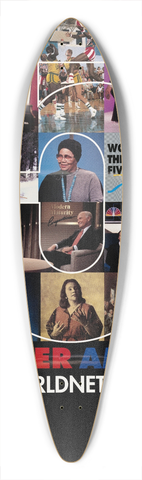 U.S. Information Agency - Discover America Watch Worldnet Television 39.3 inch art pintail longboard deck