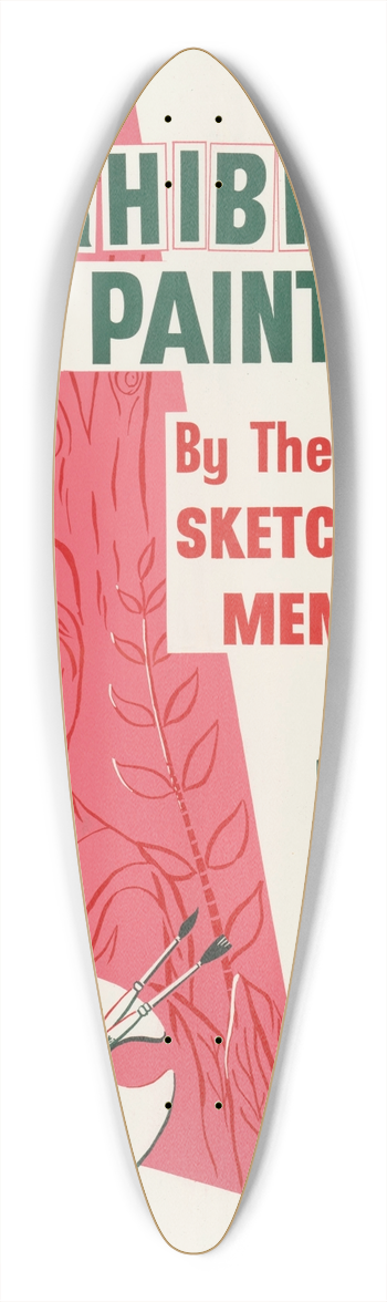 U.S. Information Agency - Exhibition of Paintings 39.3 inch art pintail longboard deck