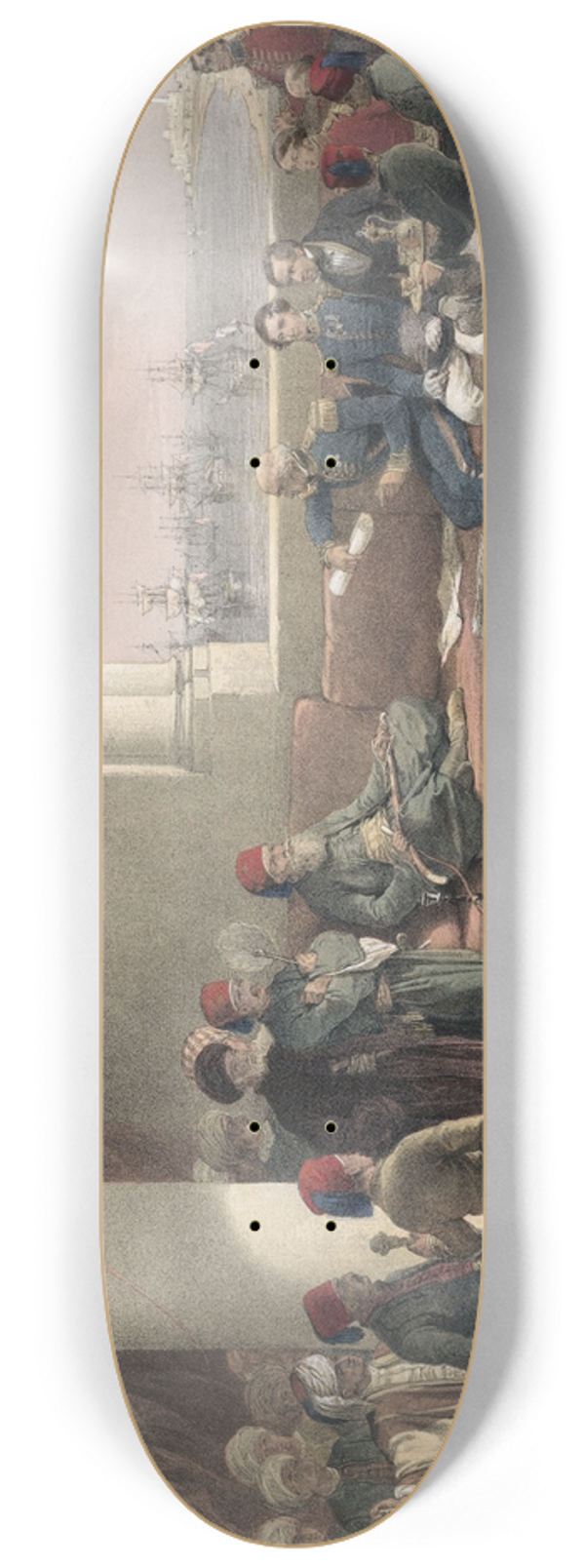 David Roberts - Interview with The Viceroy of Egypt, at His palace at Alexandria. May 12th, 1839. 8.25 inch art skate deck