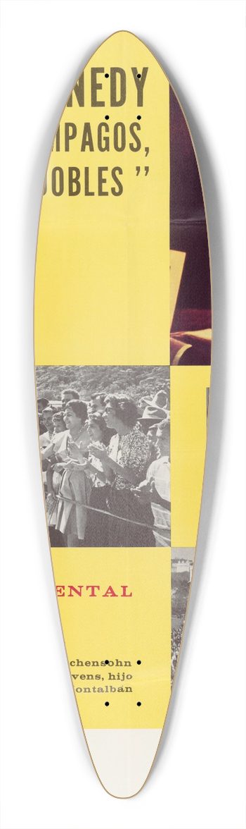 U.S. Information Agency - J.F.K.  Film 39.3 inch art pintail longboard deck