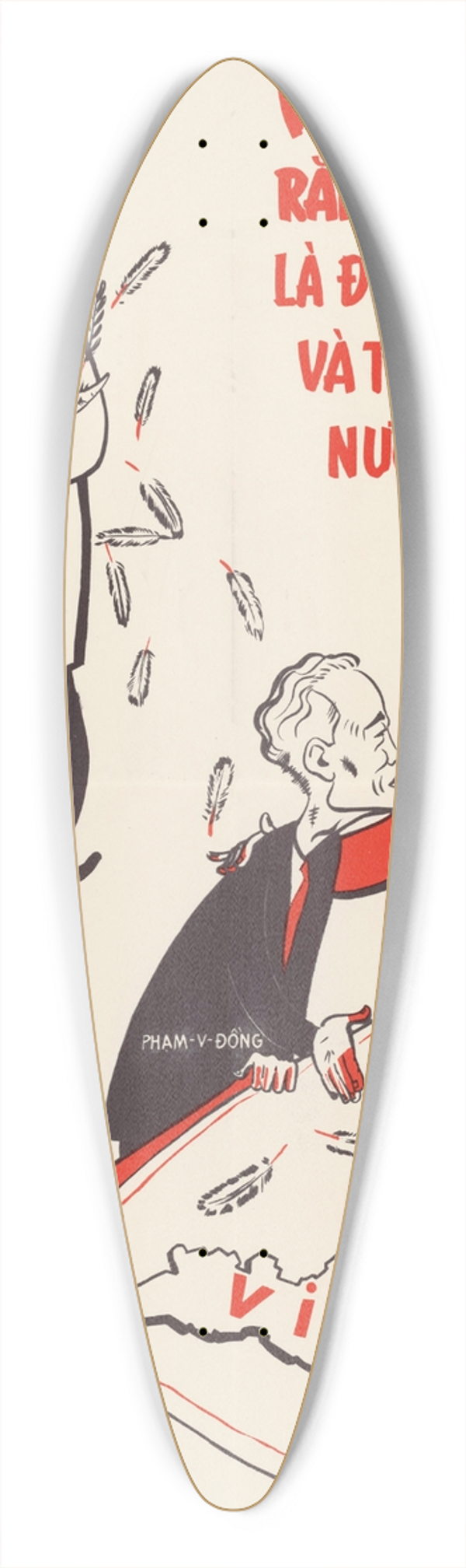 U.S. Information Agency - Result of 8 Years of Struggle 39.3 inch art pintail longboard deck