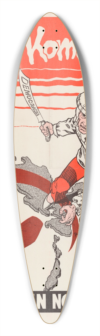 U.S. Information Agency - Stop Communism 39.3 inch art pintail longboard deck