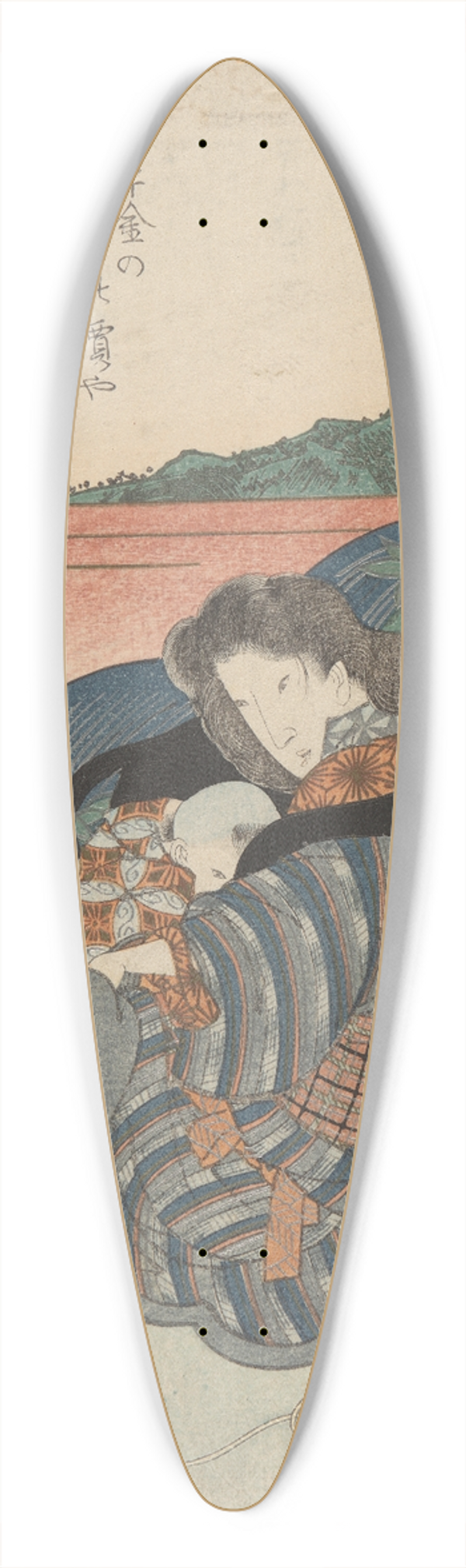 Utagawa Kunimaru - Mother Nursing Child, Leaning on a Bull 39.3 inch art pintail longboard deck