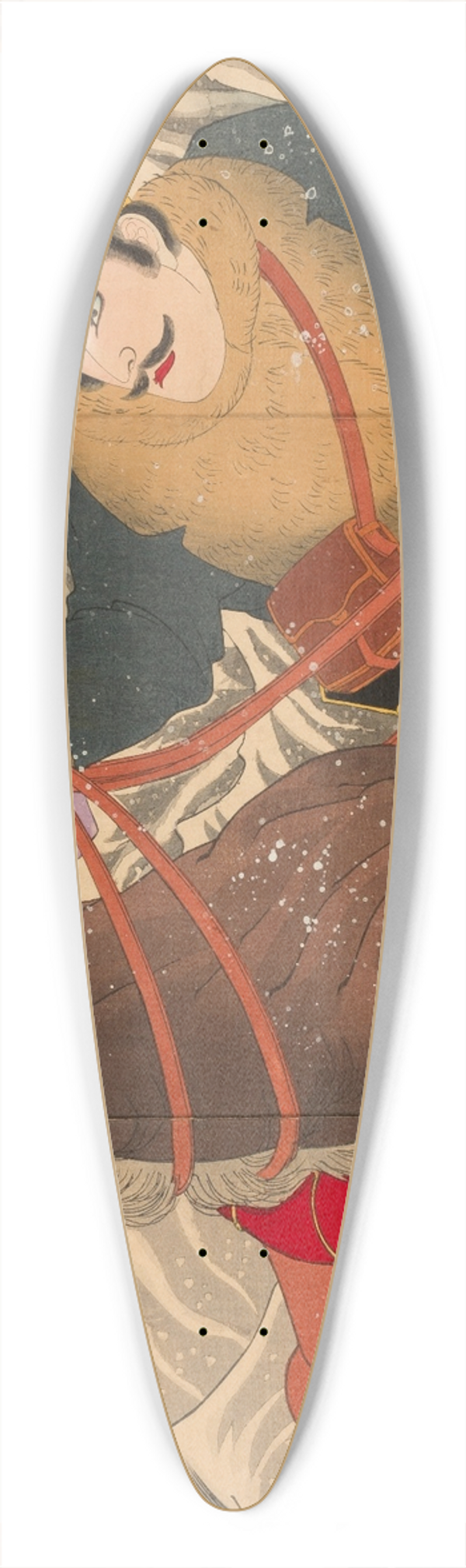 Utagawa Kunimasa IV - The Lone Cavalryman Lieutenant Colonel Fukushima on His Expedition; Actor Fujisawa Asajir as Lieutenant Colonel Fukushima 39.3 inch art pintail longboard deck