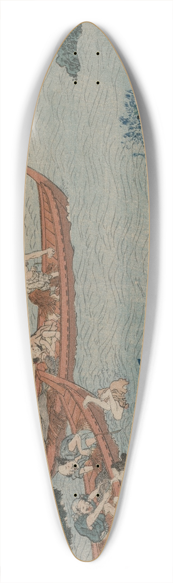 Utagawa Kunisada (Toyokuni III) - Abalone Divers off the Coast of Ise, from an Untitled Landscape Series 39.3 inch art pintail longboard deck
