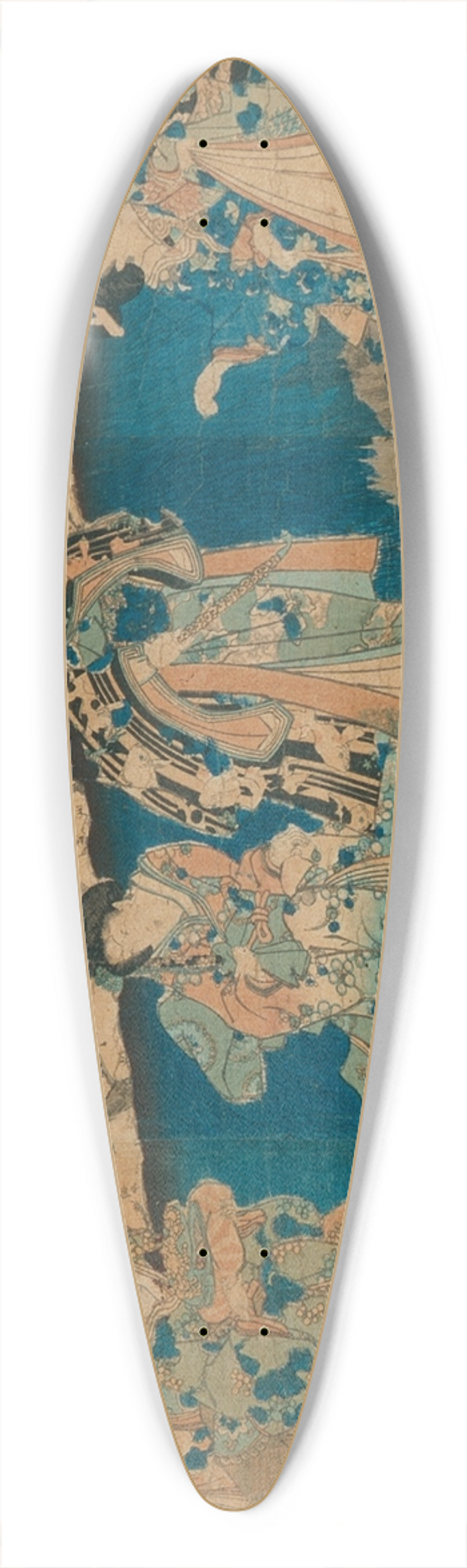 Utagawa Kunisada (Toyokuni III) - Courtesans and a Modern Genji Drinking from Floating Cups 39.3 inch art pintail longboard deck