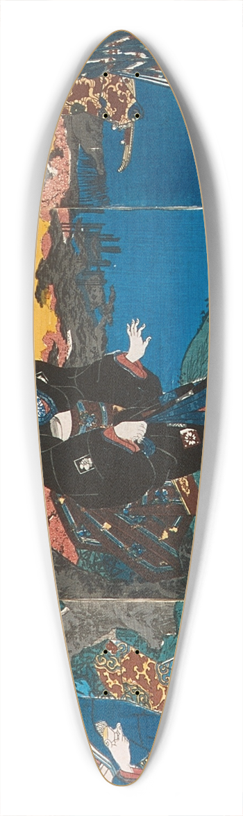 Utagawa Kunisada (Toyokuni III) - Flowers 39.3 inch art pintail longboard deck
