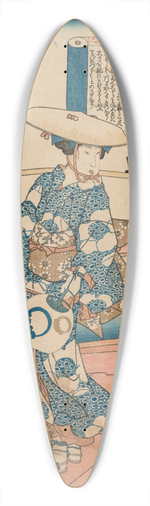 Utagawa Kunisada (Toyokuni III) - Harumichi no Tsuraki from the series A Pictorial Commentary on One Hundred Poems by One Hundred Poets, no. 31 39.3 inch art pintail longboard deck