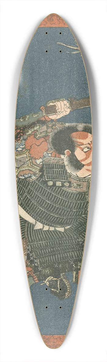 Utagawa Kunisada (Toyokuni III) - Ichikawa Danjr VII as I no Hayata 39.3 inch art pintail longboard deck
